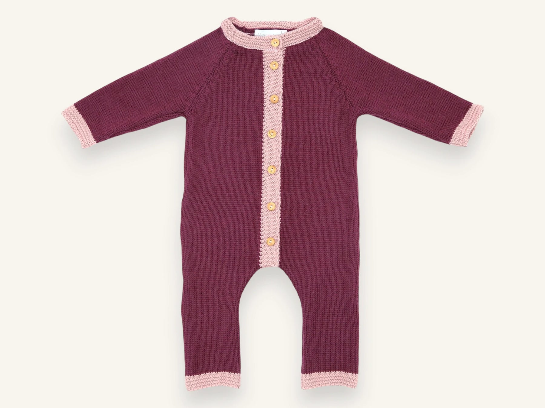 Coffret deux combinaisons bébé tricot - Pitchounes rose & prune