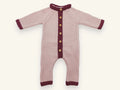 Combinaison bébé en tricot - Iris rose & prune
