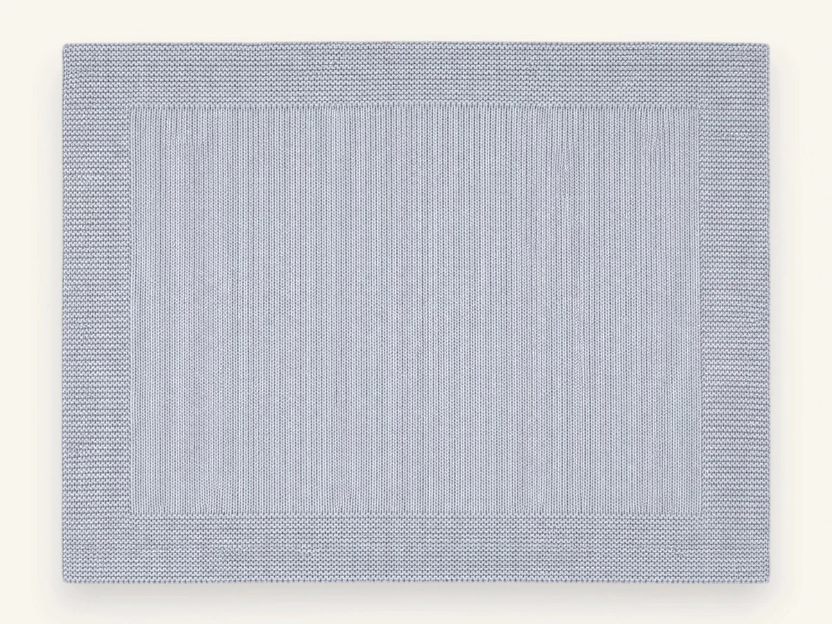 Couverture bébé en laine mérinos - gris-bleu