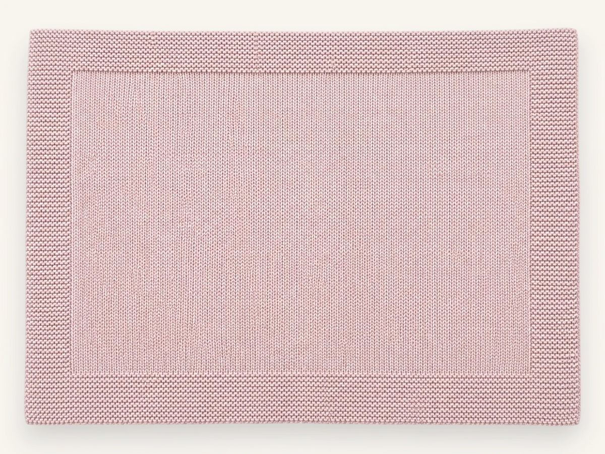 Couverture bébé en laine mérinos - Rose