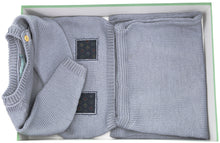 Ensemble bébé en tricot - Babou gris-bleu