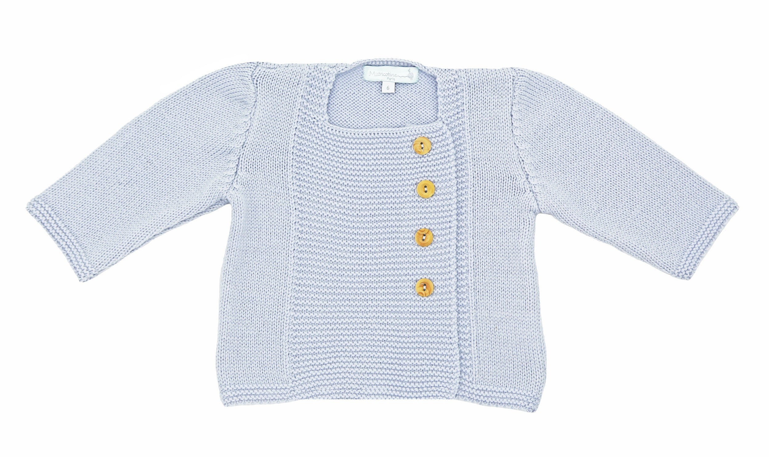 Gilet bébé Tichat lilas laine mérinos