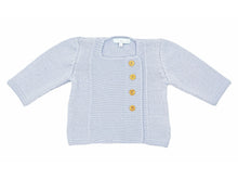 Gilet bébé en laine mérinos lilas, tricoté en France