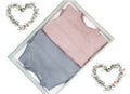 Coffret brassières bébé laine mérinos - Complicité rose & gris-bleu