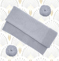 Couverture bébé tricot 100% laine - Tatou gris-bleu