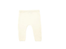Pantalon bébé en laine mérinos écru, tricoté en France