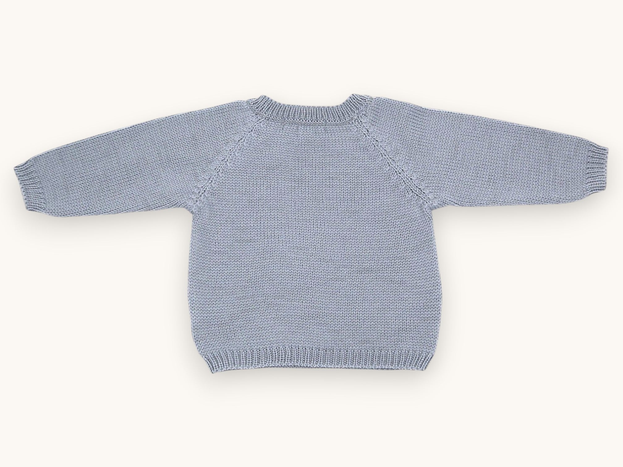 Merino wool baby sweater – Patou blue-grey