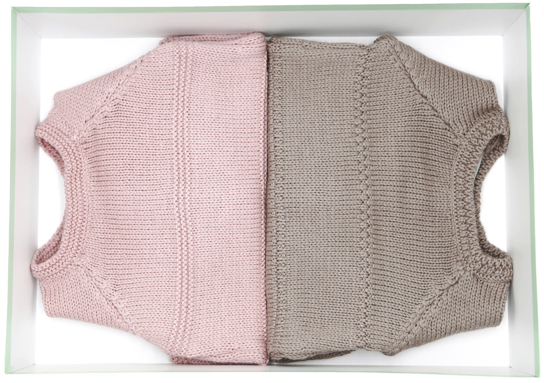 Deux brassières en tricot 100% laine mérinos, Made in France