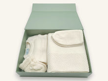 Trousseau de naissance laine mérinos - Bonheur écru