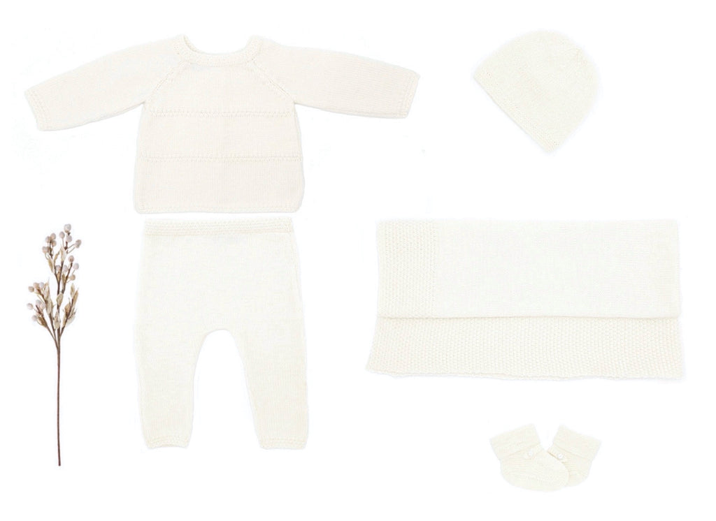 Trousseau prématuré laine mérinos - Félicité écru